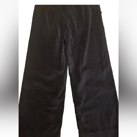 Frye Nadia Black Velvet Cropped Wide Leg Pants Size 27 Cotton Pockets Velour - Picture 12 of 13